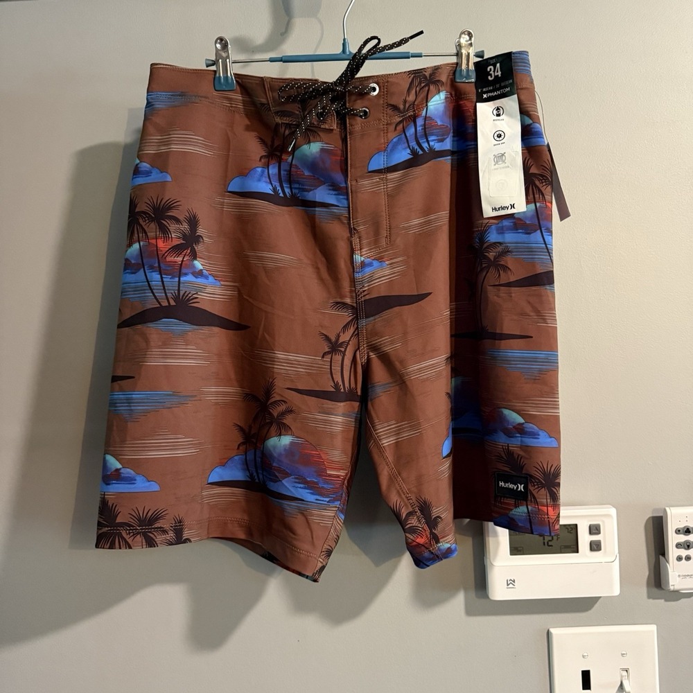 Hurley Phantom Board Shorts Swim Surf Trunks Recycled Poly Mens 34 New